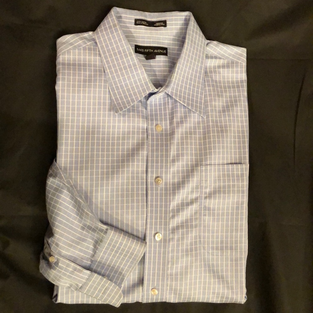 Men’s Saks Fifth Avenue Shirt, Size 17.5 - 34